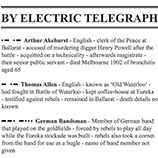 Sample of telegraphic biographies